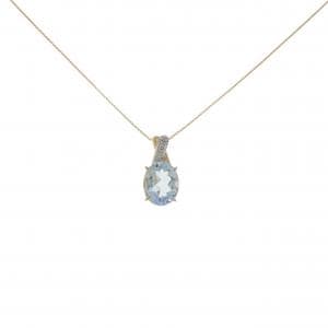 K18YG/PT900 アクアマリン ネックレス