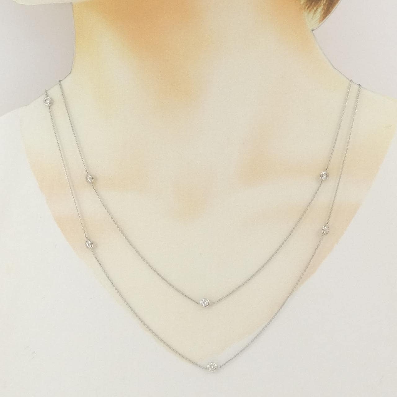 PT900/PT850 ダイヤモンド ネックレス 1.00CT