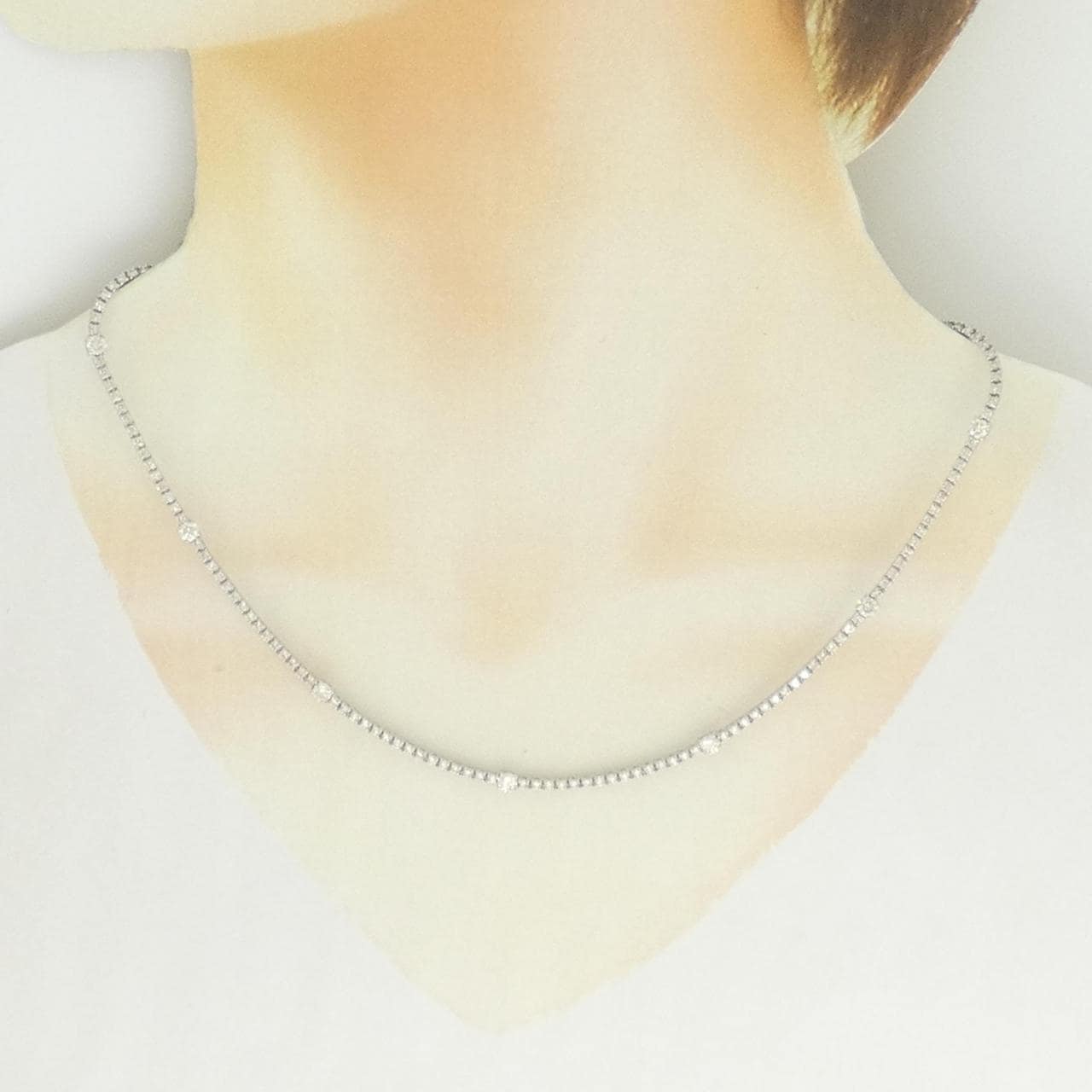 K18WG ダイヤモンド ネックレス 3.00CT