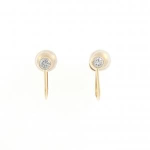 K18YG ソリティア ダイヤモンド イヤリング 0.18CT