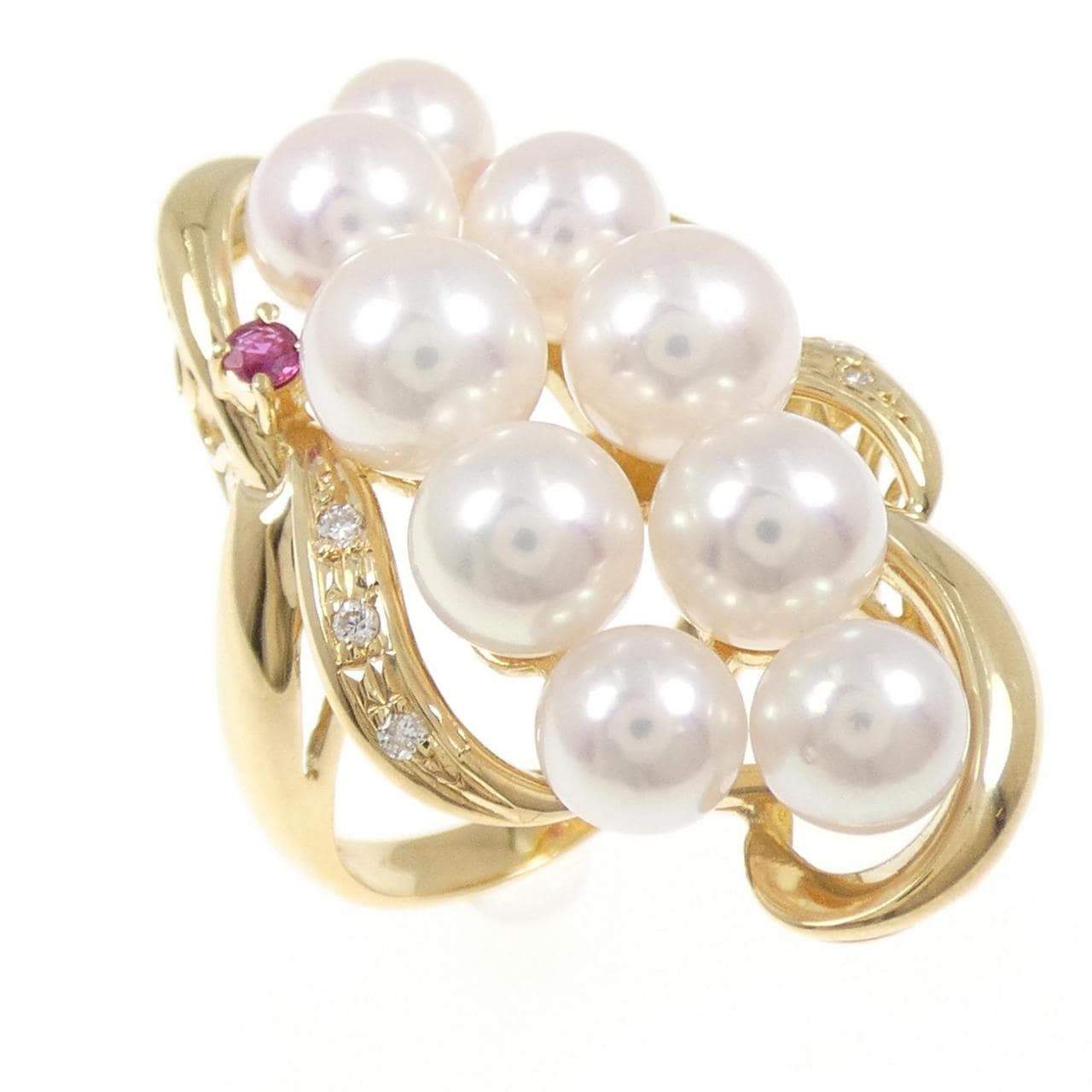 K18YG アコヤパール リング