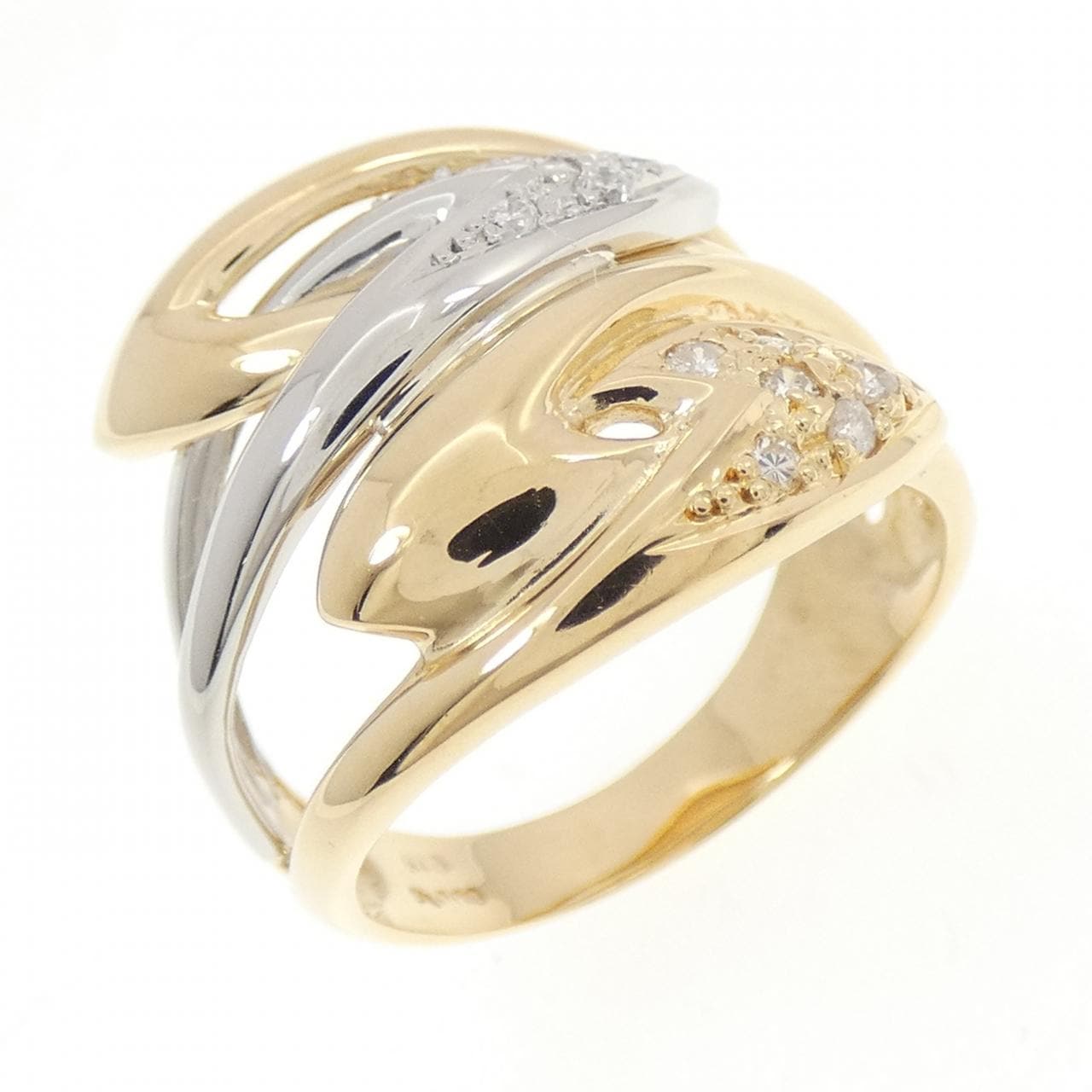 K18YG/PT900 ダイヤモンド リング 0.15CT