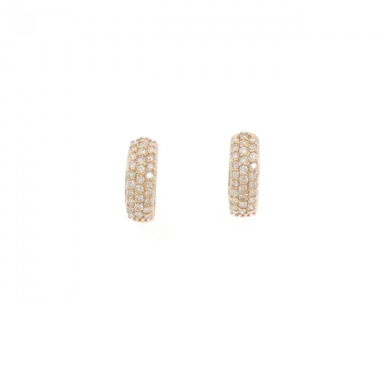 K18PG パヴェ ダイヤモンド ピアス 0.50CT