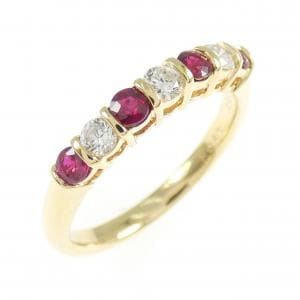 K18YG ルビー リング 0.40CT