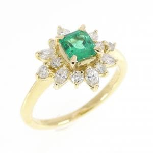 K18YG エメラルド リング 0.35CT