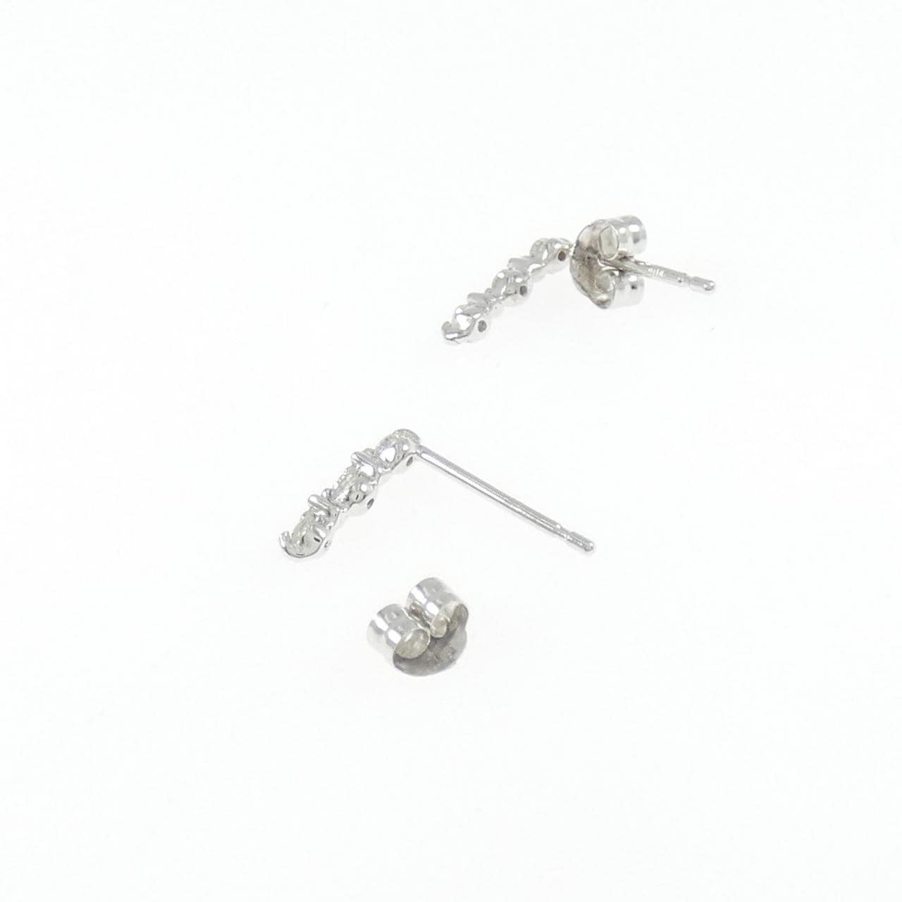 K14WG ダイヤモンド ピアス 0.12CT