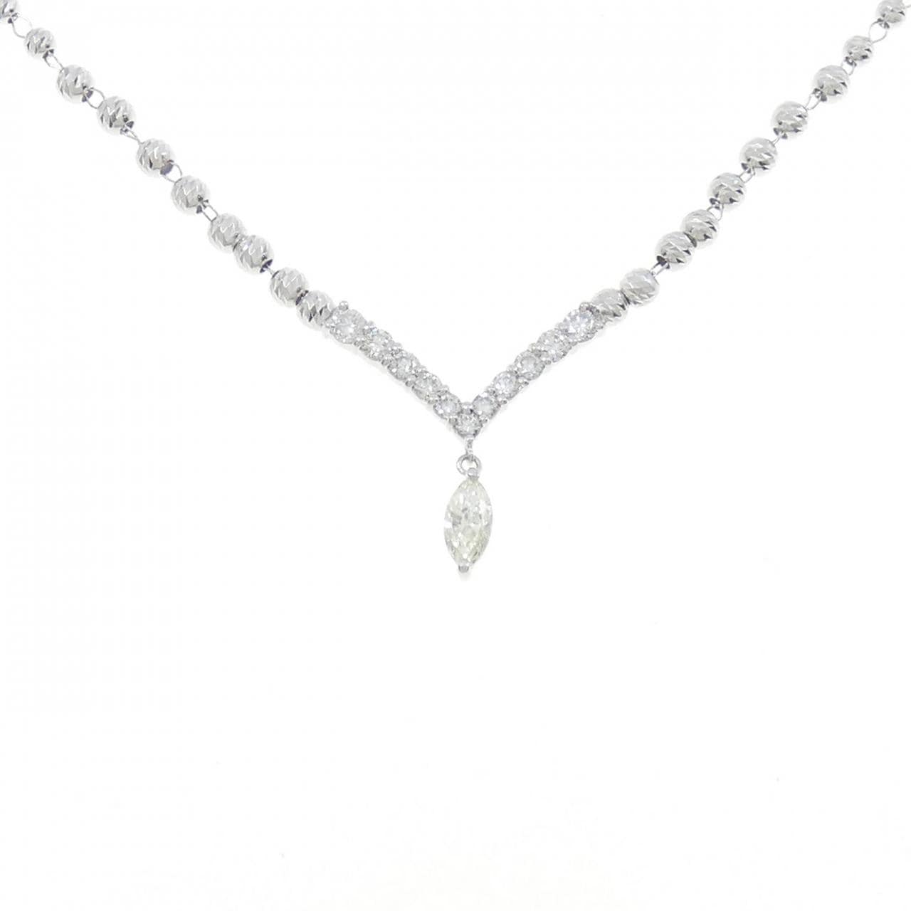 K18WG ダイヤモンド ネックレス 0.340CT