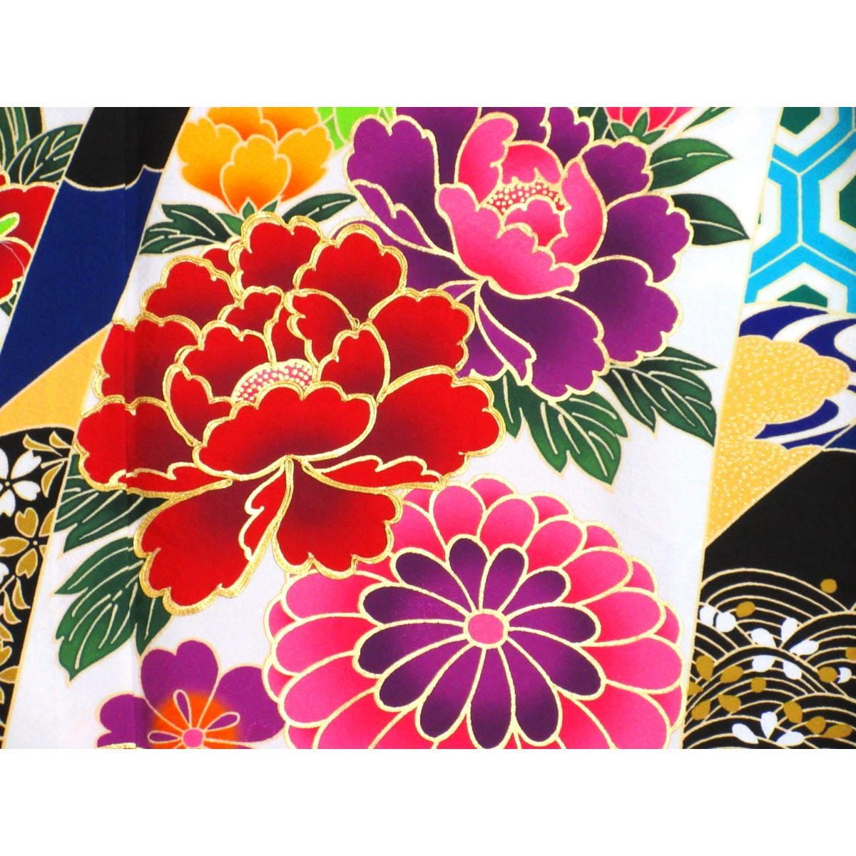 袋帯　友禅金彩加工　刺繍入り