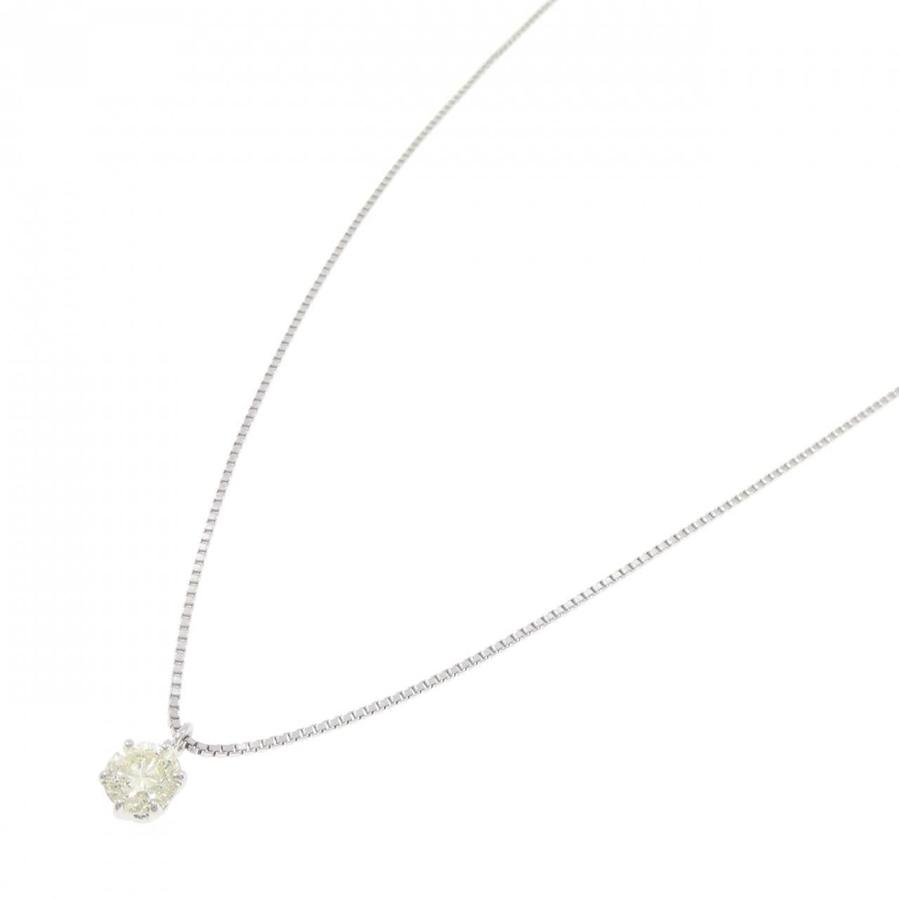 K18WG ソリティア ダイヤモンド ネックレス 1.01CT
