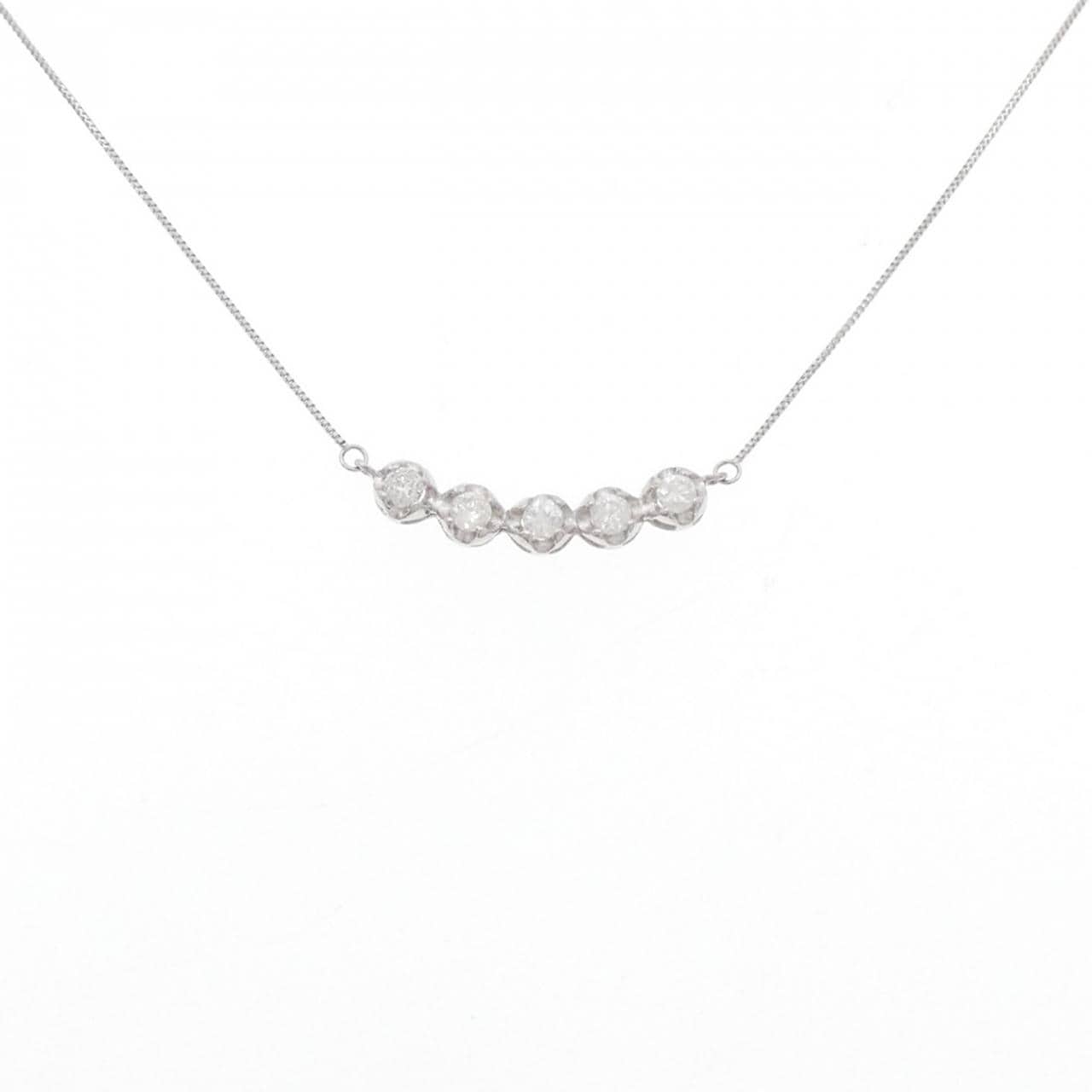 K18WG ダイヤモンド ネックレス 0.25CT