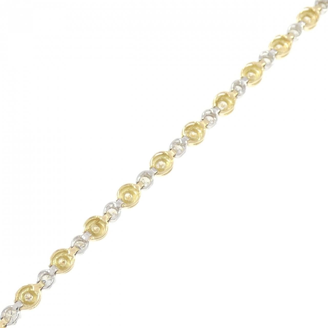 K18YG/PT850 ダイヤモンド ブレスレット 0.80CT