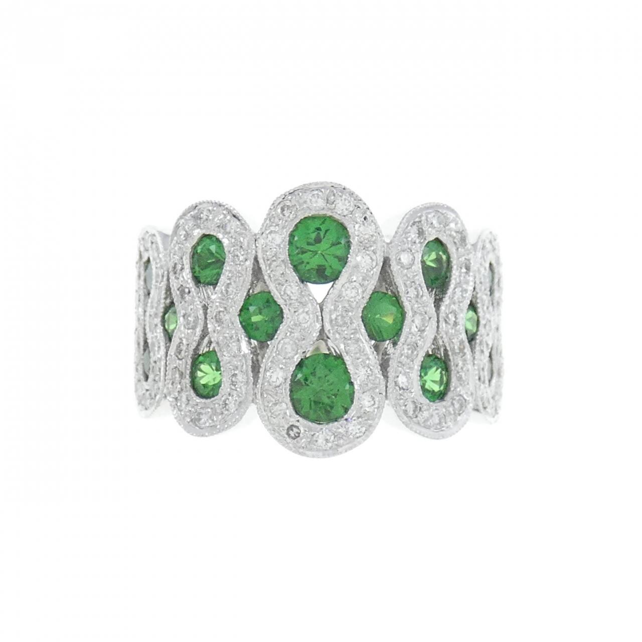 K18WG Green Garnet Ring 1.87CT