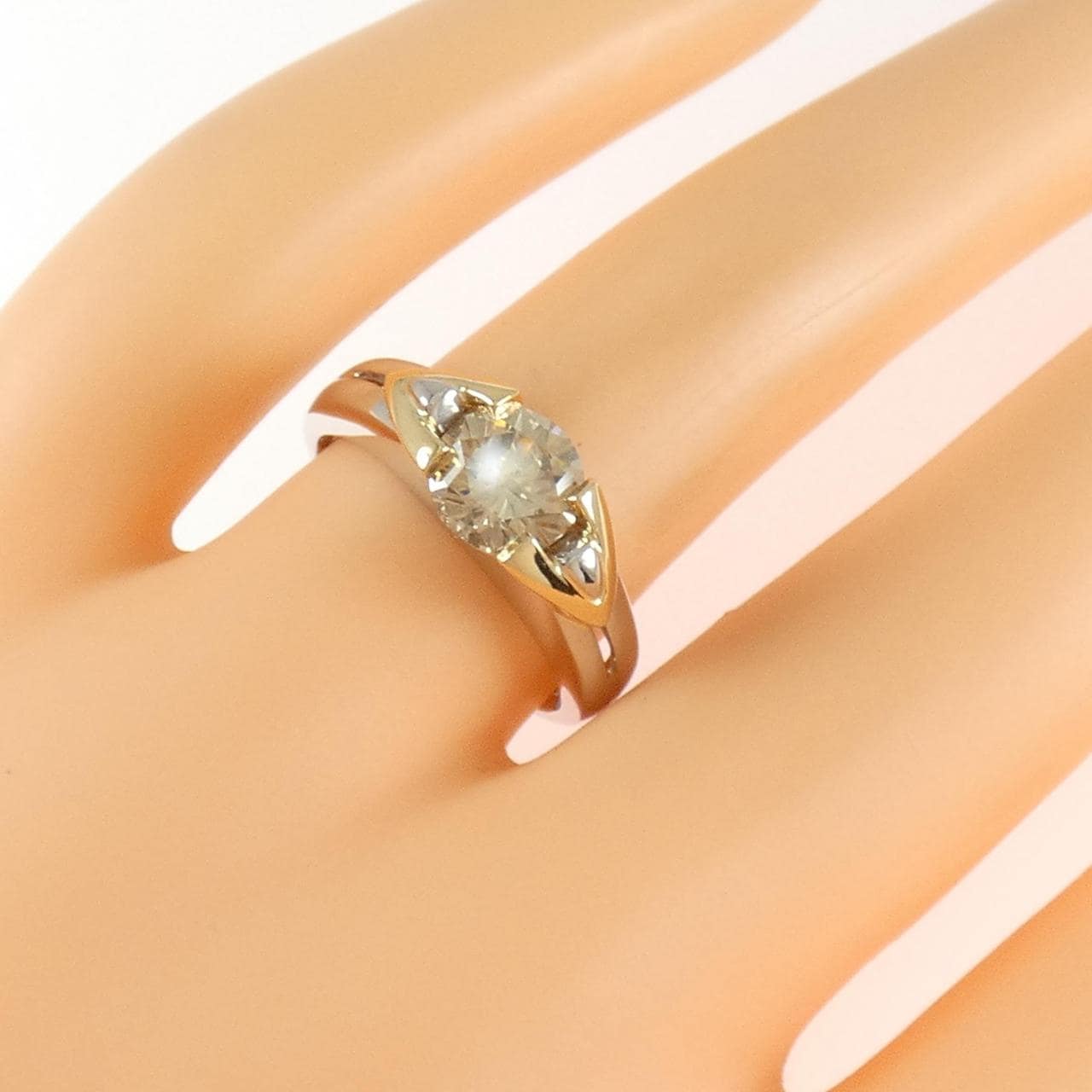 PT900/K18YG ダイヤモンド リング 1.237CT