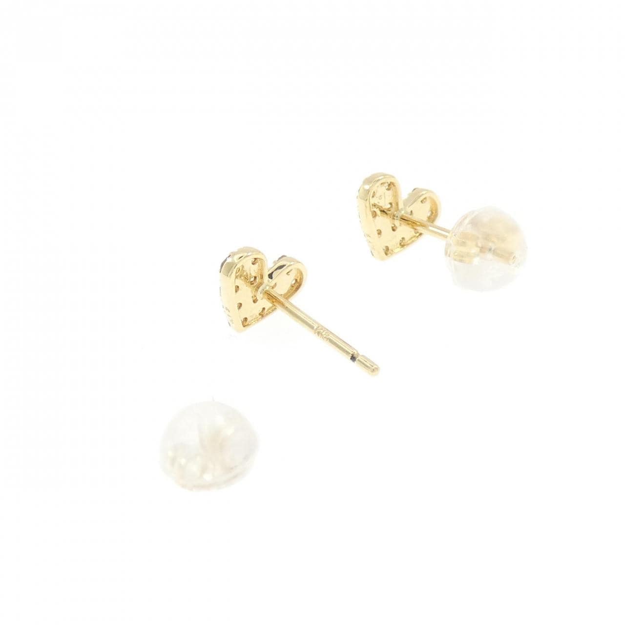K18YG ハート ダイヤモンド ピアス 0.24CT