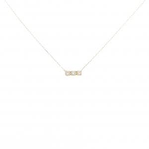 【新品】K18YG スリーストーン ダイヤモンド ネックレス 0.15CT
