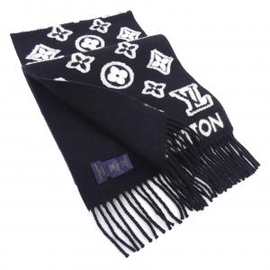 中古】LOUIS VUITTON ルイヴィトン ストール シルク カシミヤ ブラック  