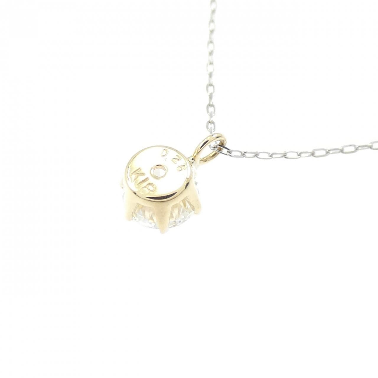 K18YG/PT850 ダイヤモンド ネックレス 0.26CT E VVS1 3EXT