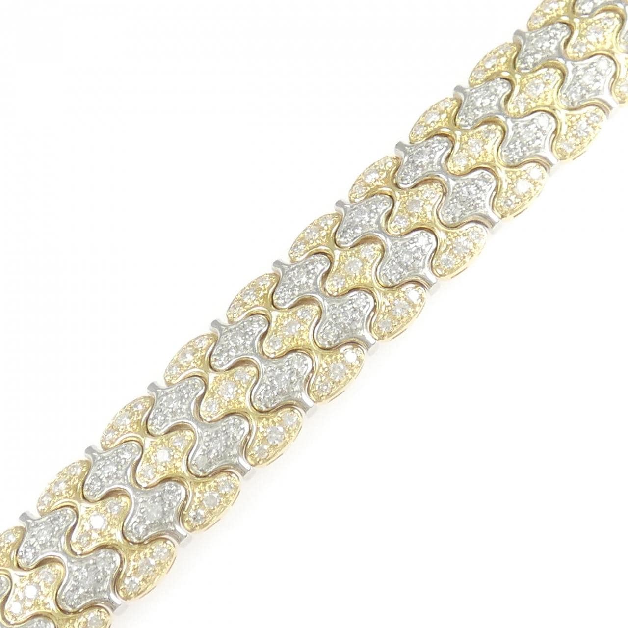 K18YG/PT900 ダイヤモンド ブレスレット 4.70CT