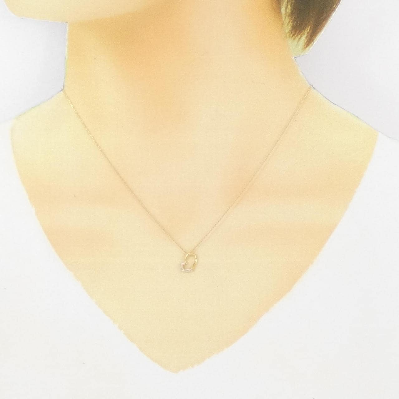 K18YG ハート ダイヤモンド ネックレス 0.10CT