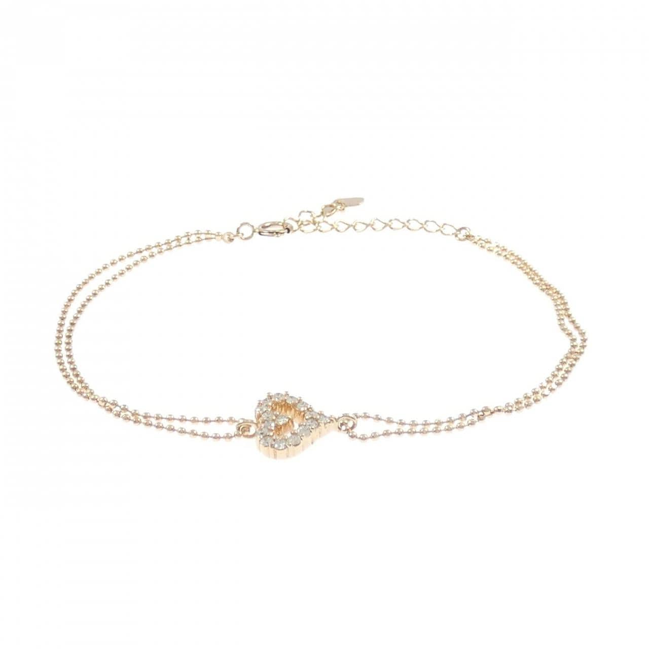 K14PG ハート ダイヤモンド ブレスレット 0.20CT