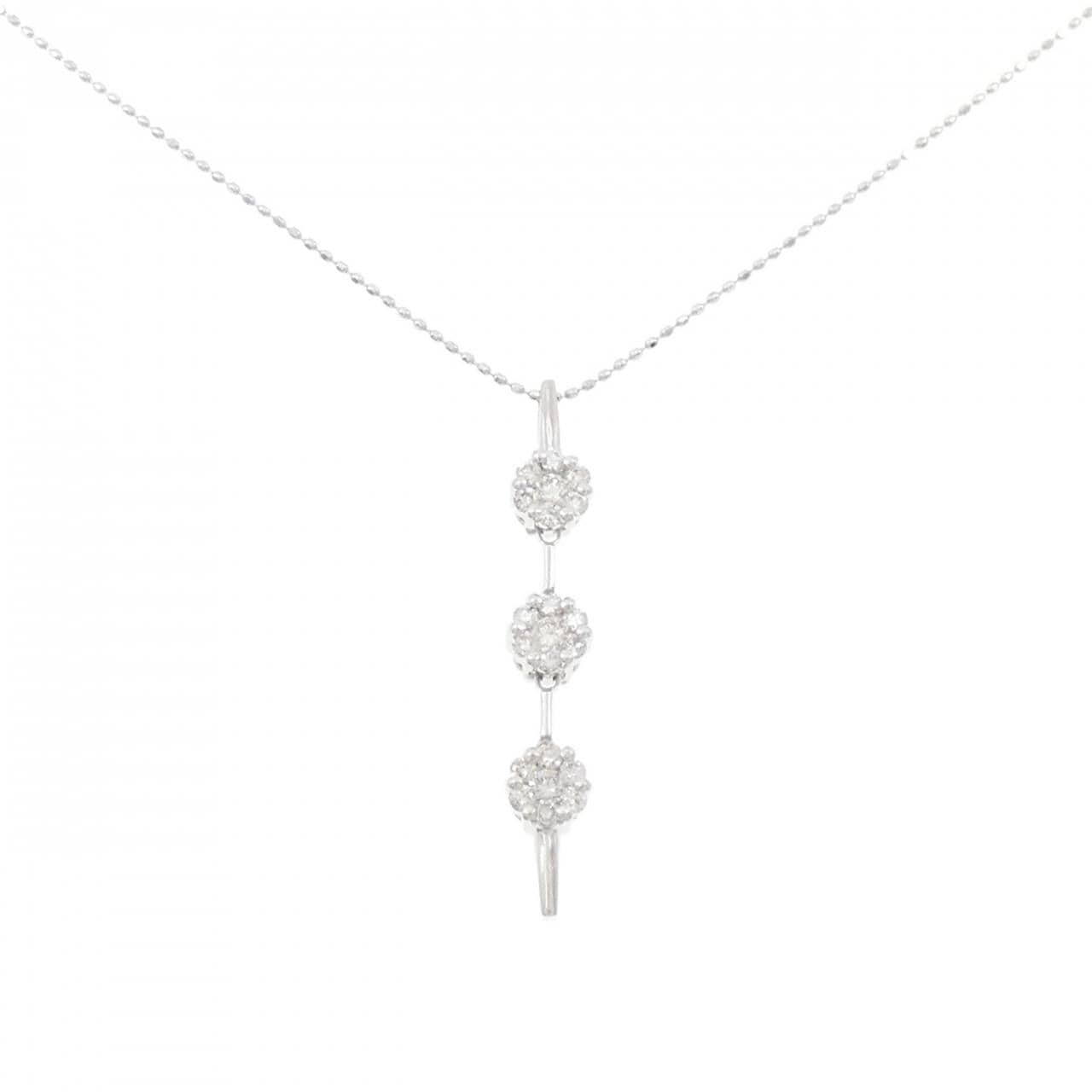 K18WG 2WAY ダイヤモンド ネックレス 0.50CT