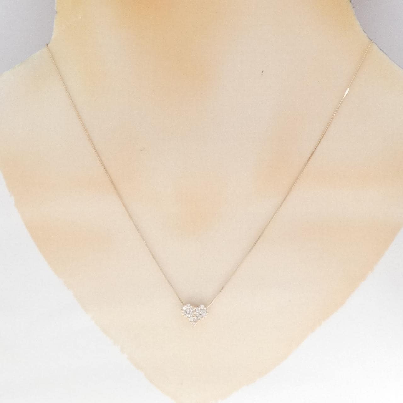 K18PG ハート ダイヤモンド ネックレス 0.30CT