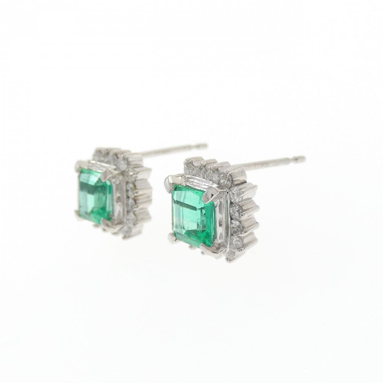 PT900 エメラルド ピアス 0.97CT