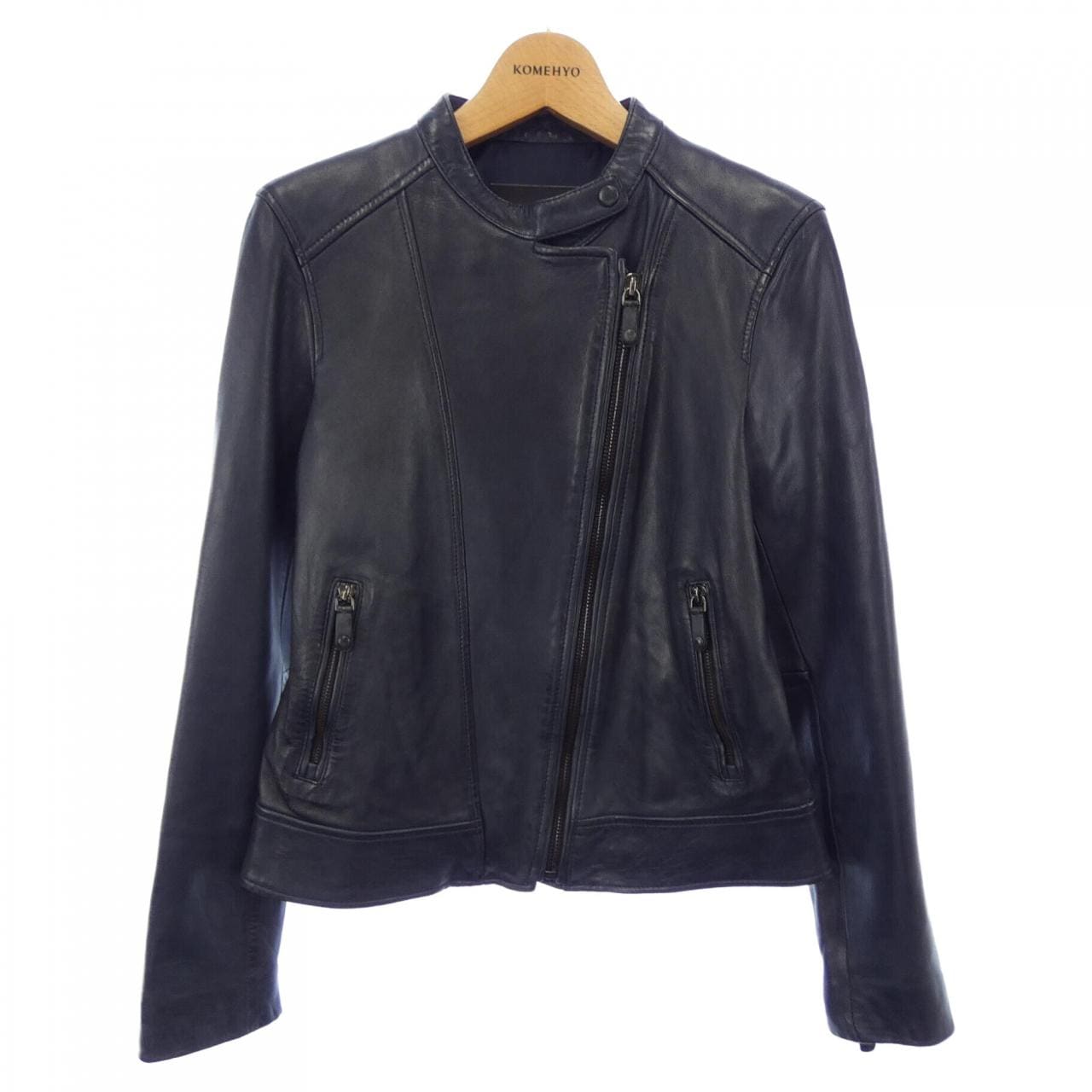 massimodutti レザーライダースジャケット