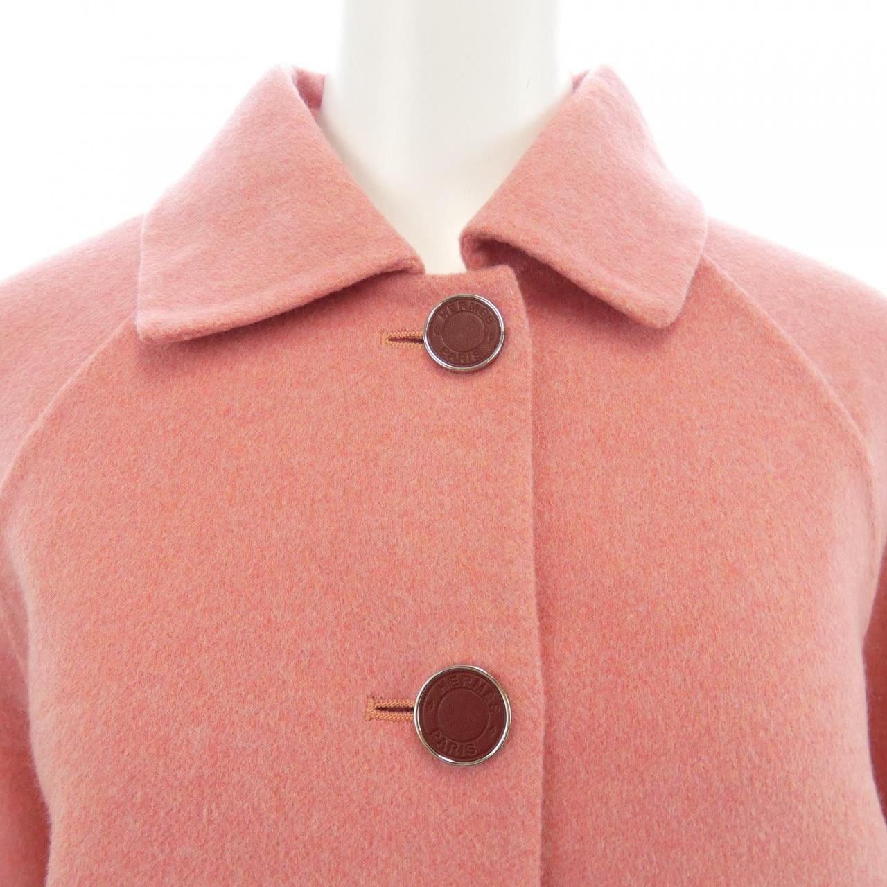 エルメス HERMES ダブルフェイス クルードセル ラムスキンボタン 4H0102DA ジャケット