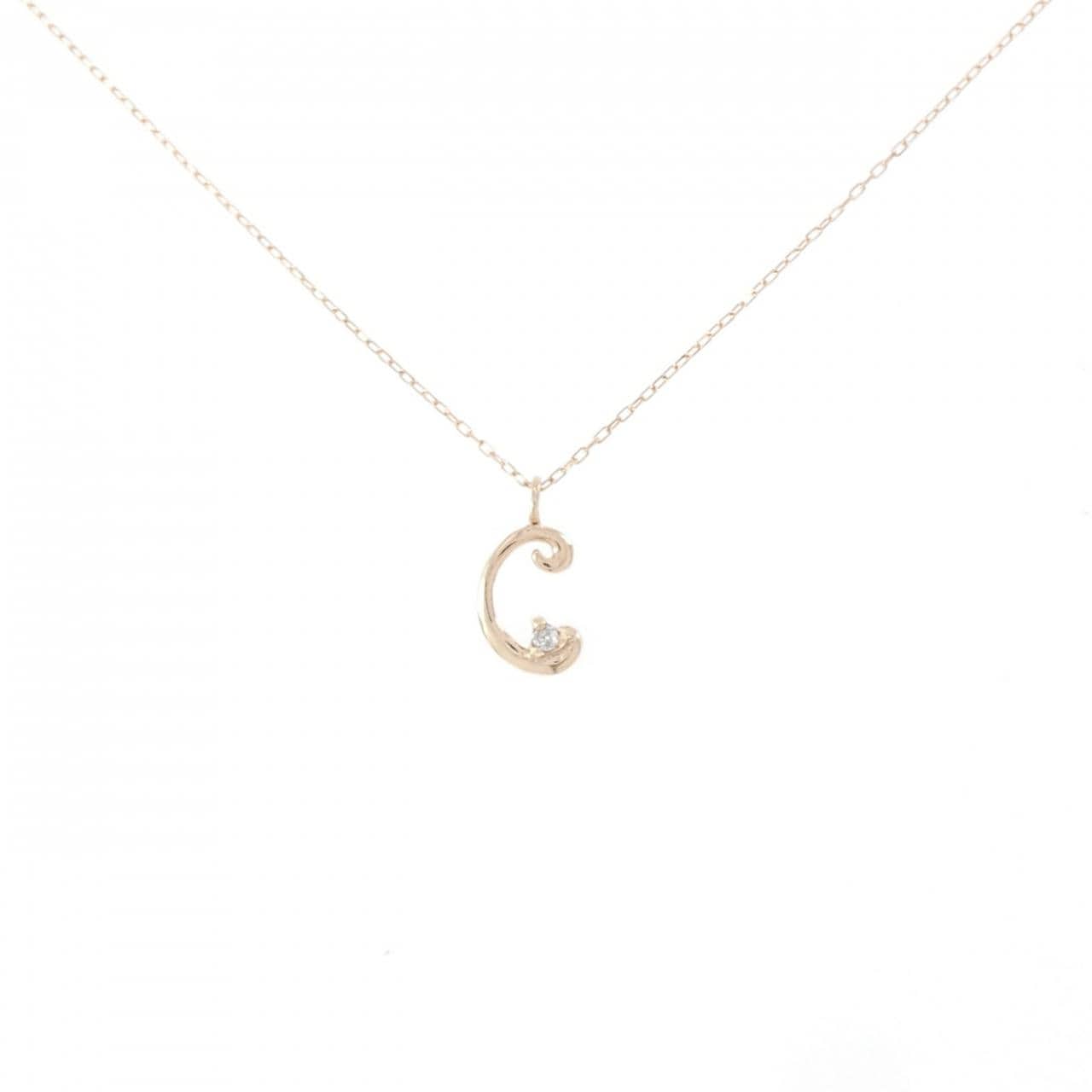 K10PG イニシャルC ダイヤモンド ネックレス 0.01CT