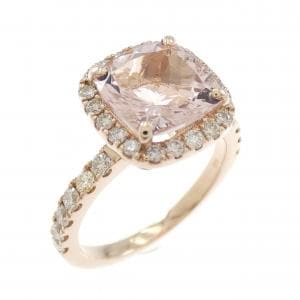 K18PG モルガナイト リング 1.95CT