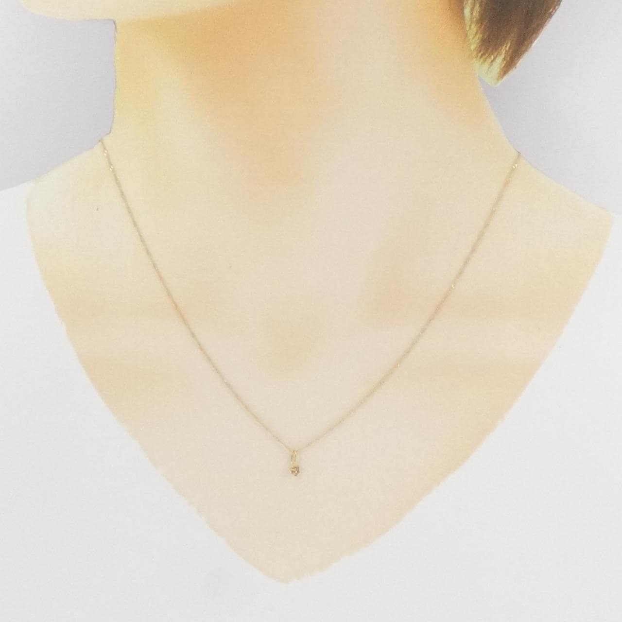 K18YG ソリティア ダイヤモンド ネックレス 0.1CT