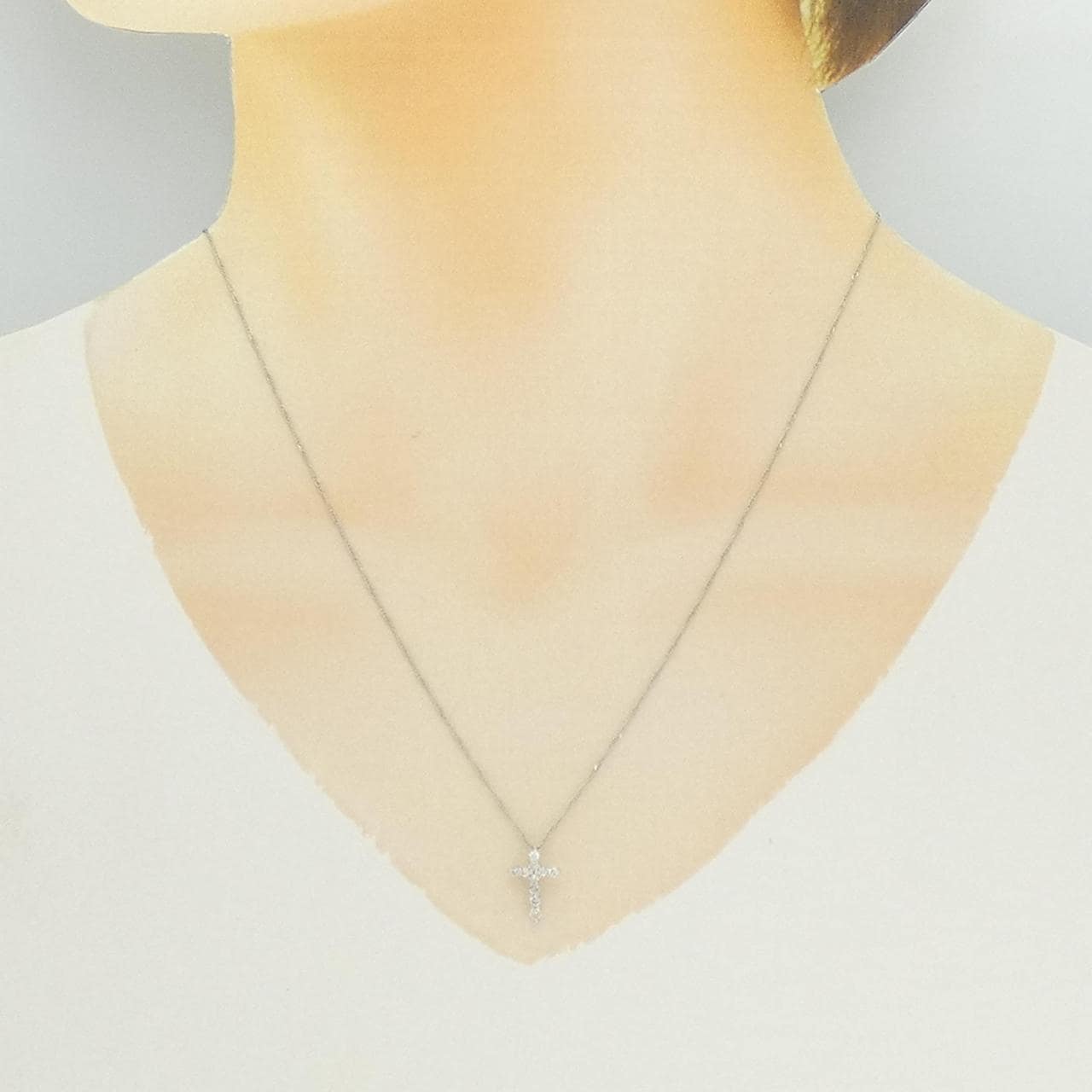 PT900/PT850 クロス ダイヤモンド ネックレス 0.2CT