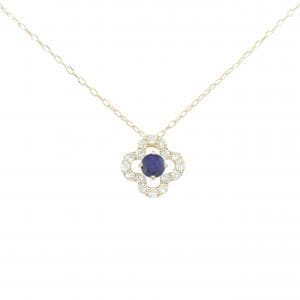 K18YG フラワー サファイヤ ネックレス 0.28CT