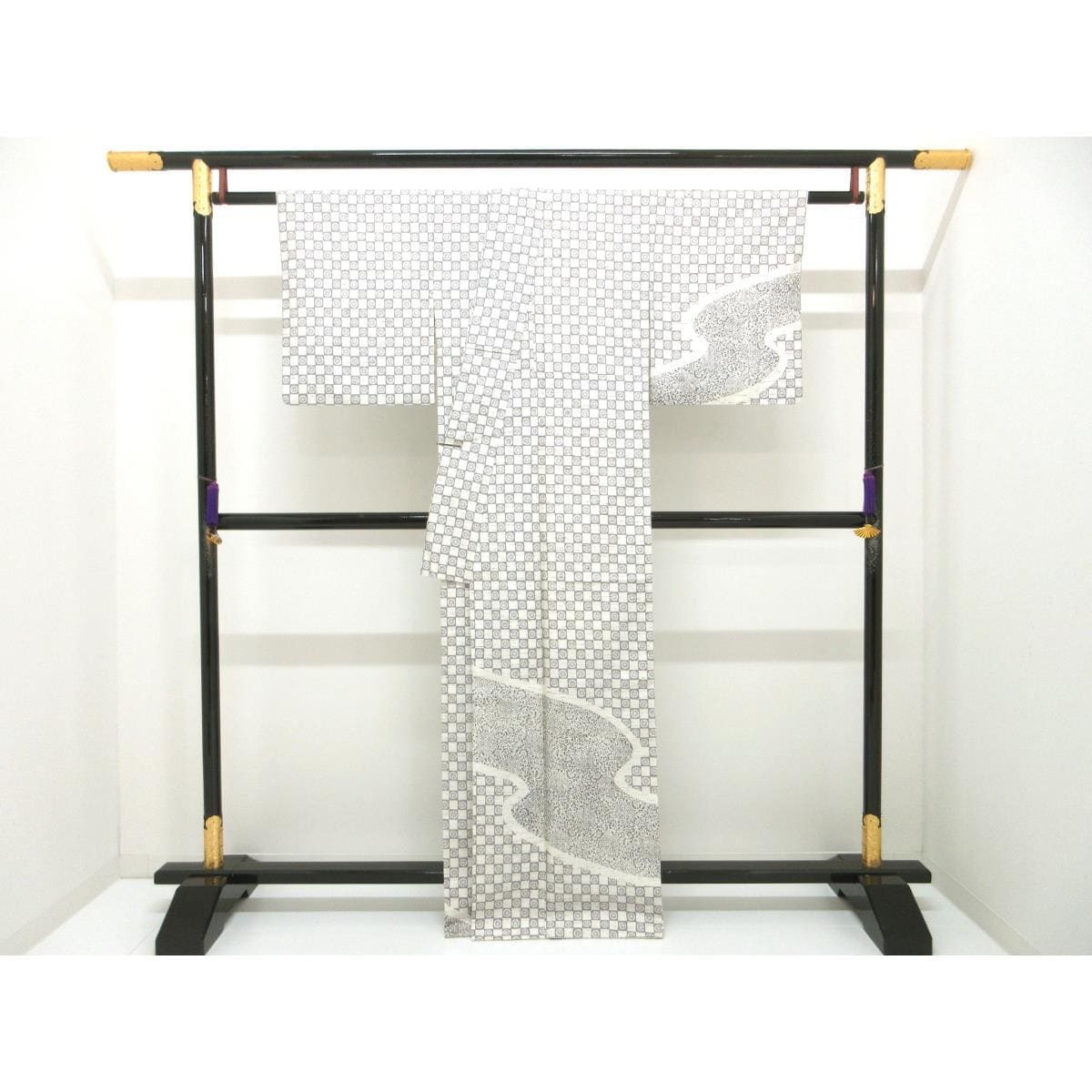 訪問着　紬織　柿渋染　ぜんまい入り