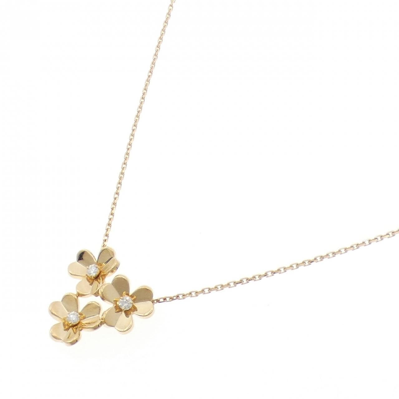 ヴァンクリーフ&アーペル フリヴォル 3フラワー ミニ ネックレス
