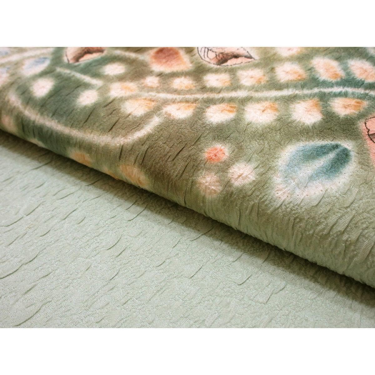 名古屋帯　染帯　ふくれ織　友禅加工絞り入