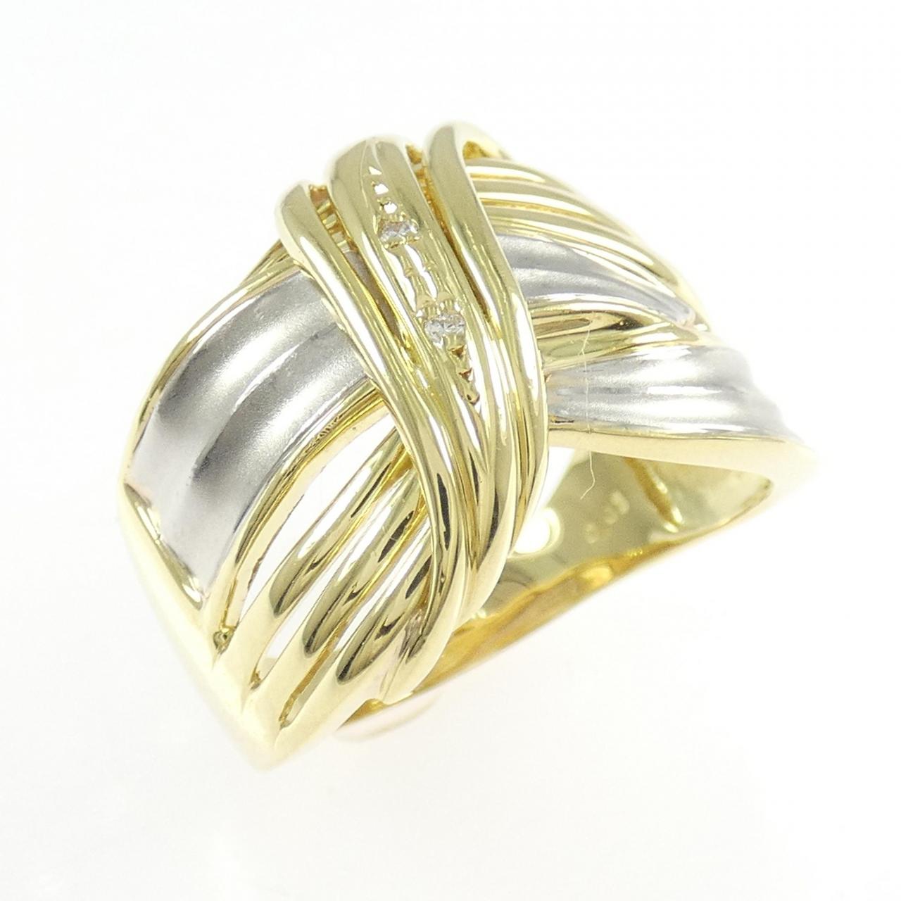 K18YG/PT900 ダイヤモンド リング 0.01CT