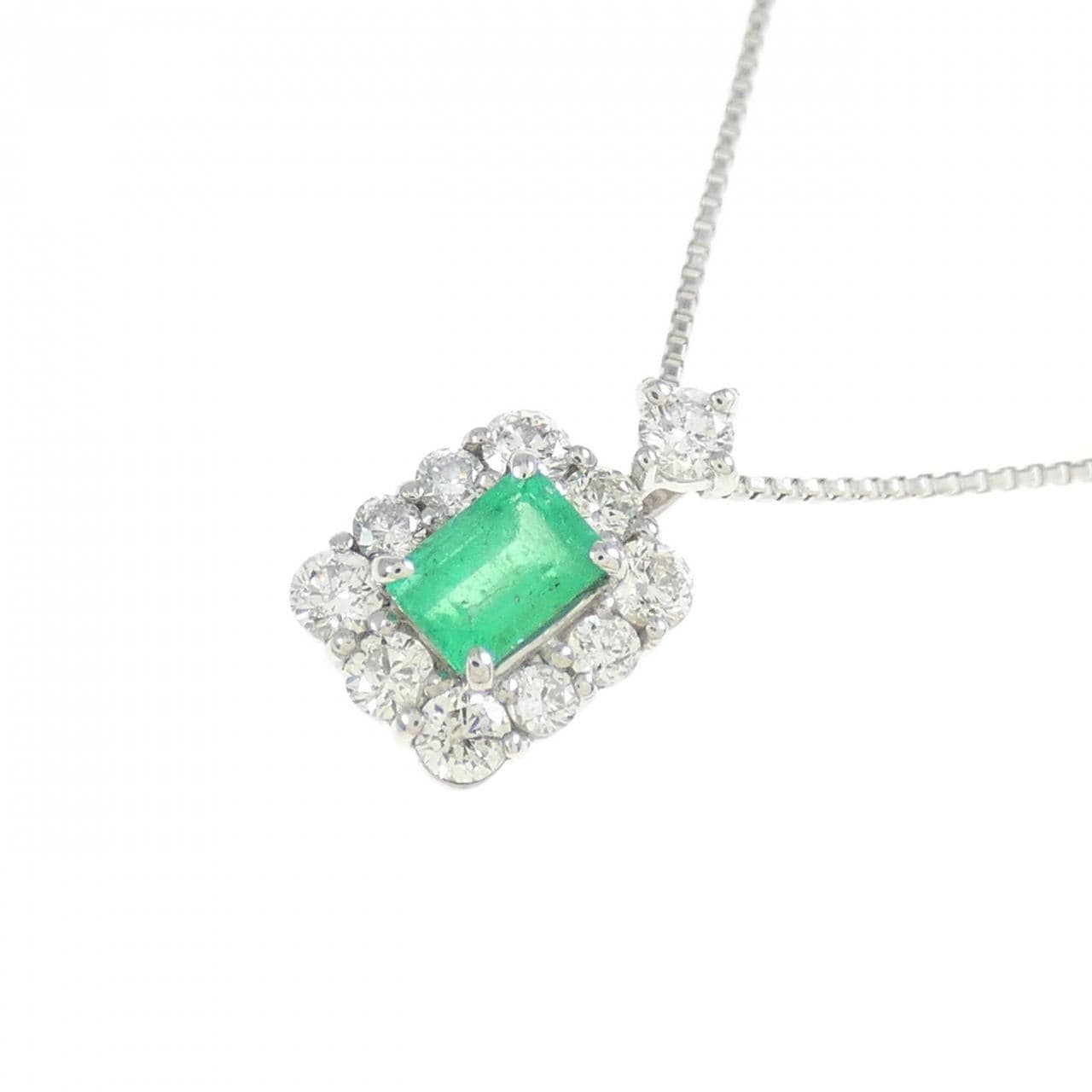 [BRAND NEW] PT Emerald Necklace 0.22CT