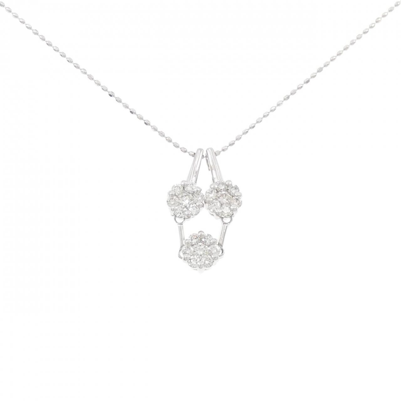 K18WG 2WAY ダイヤモンド ネックレス 0.50CT