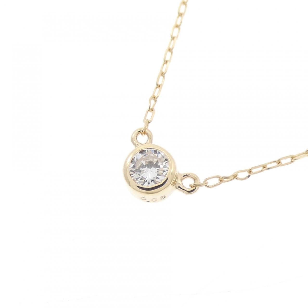 K10YG ソリティア ダイヤモンド ネックレス 0.08CT