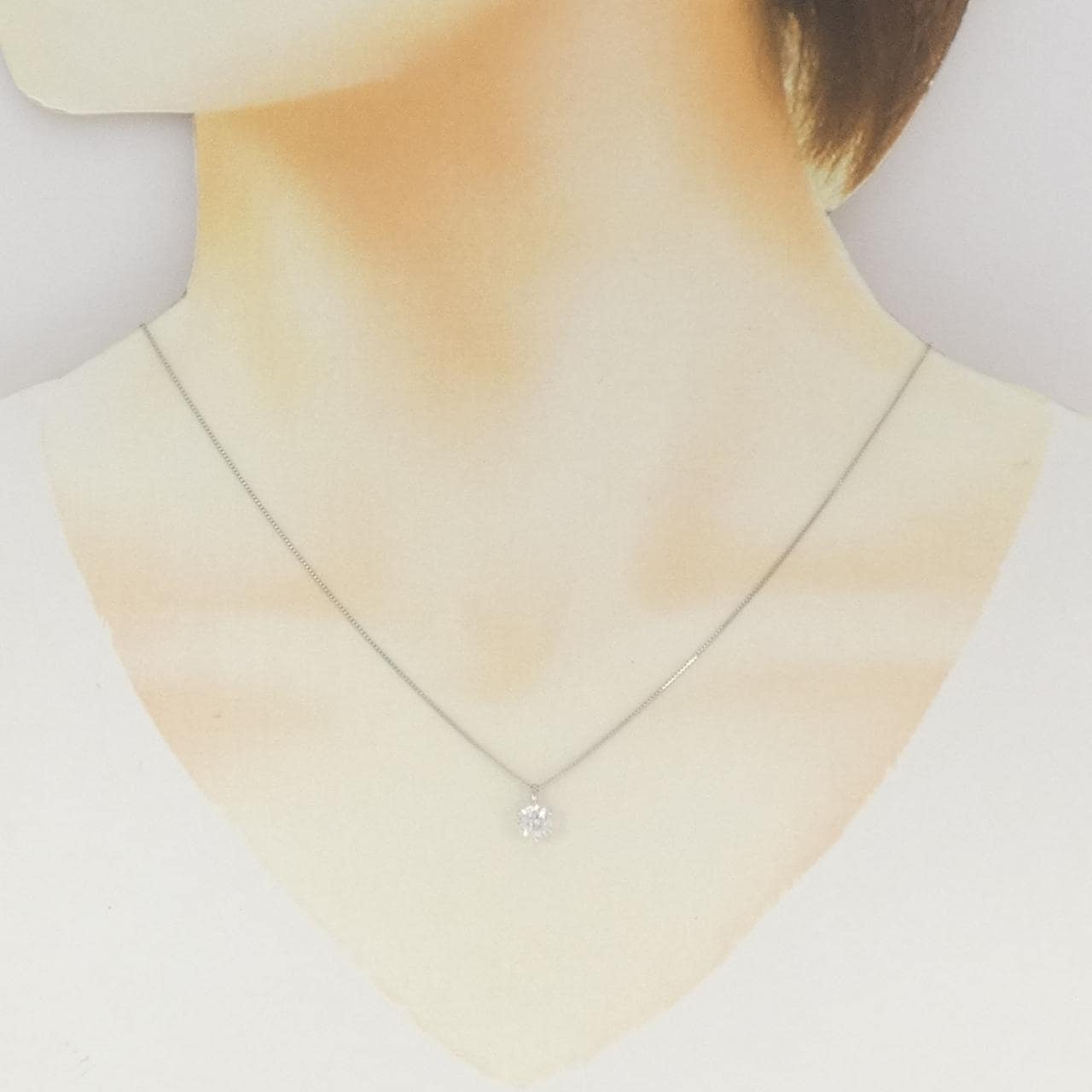 PT900/PT850 ソリティア ダイヤモンド ネックレス 0.562CT