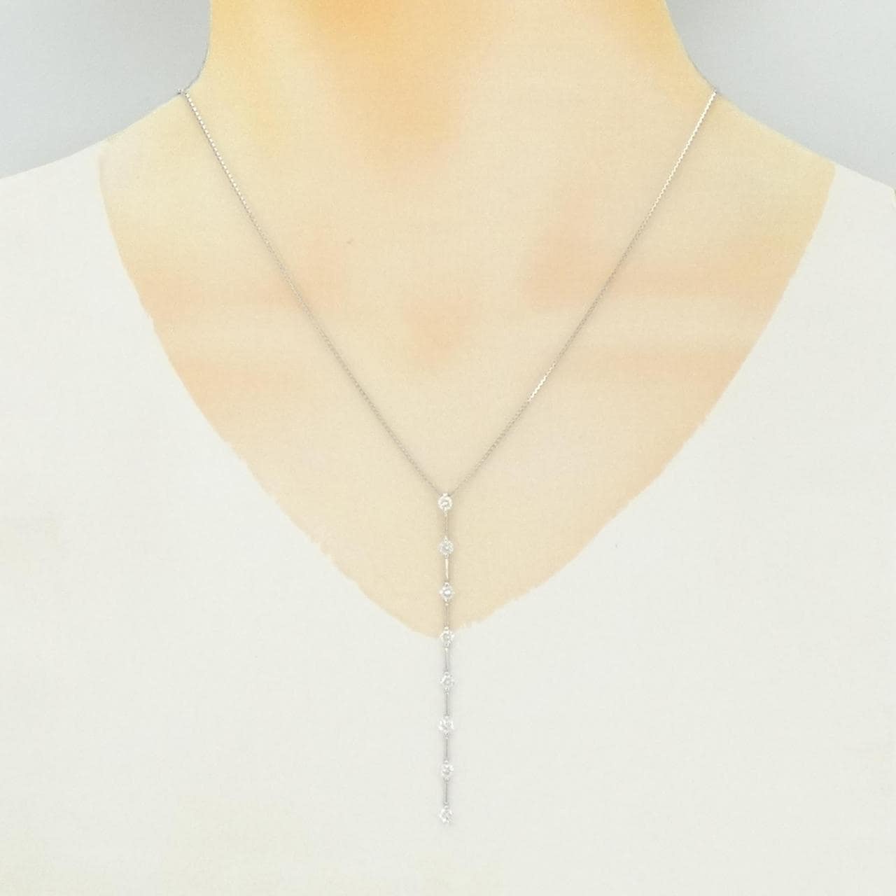 K18WG ダイヤモンド ネックレス 1.00CT