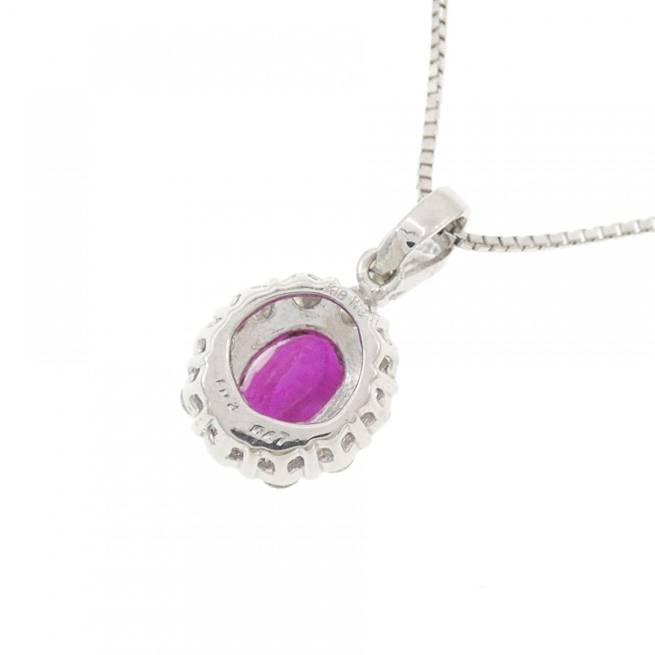 K18WG ルビー ネックレス 1.03CT