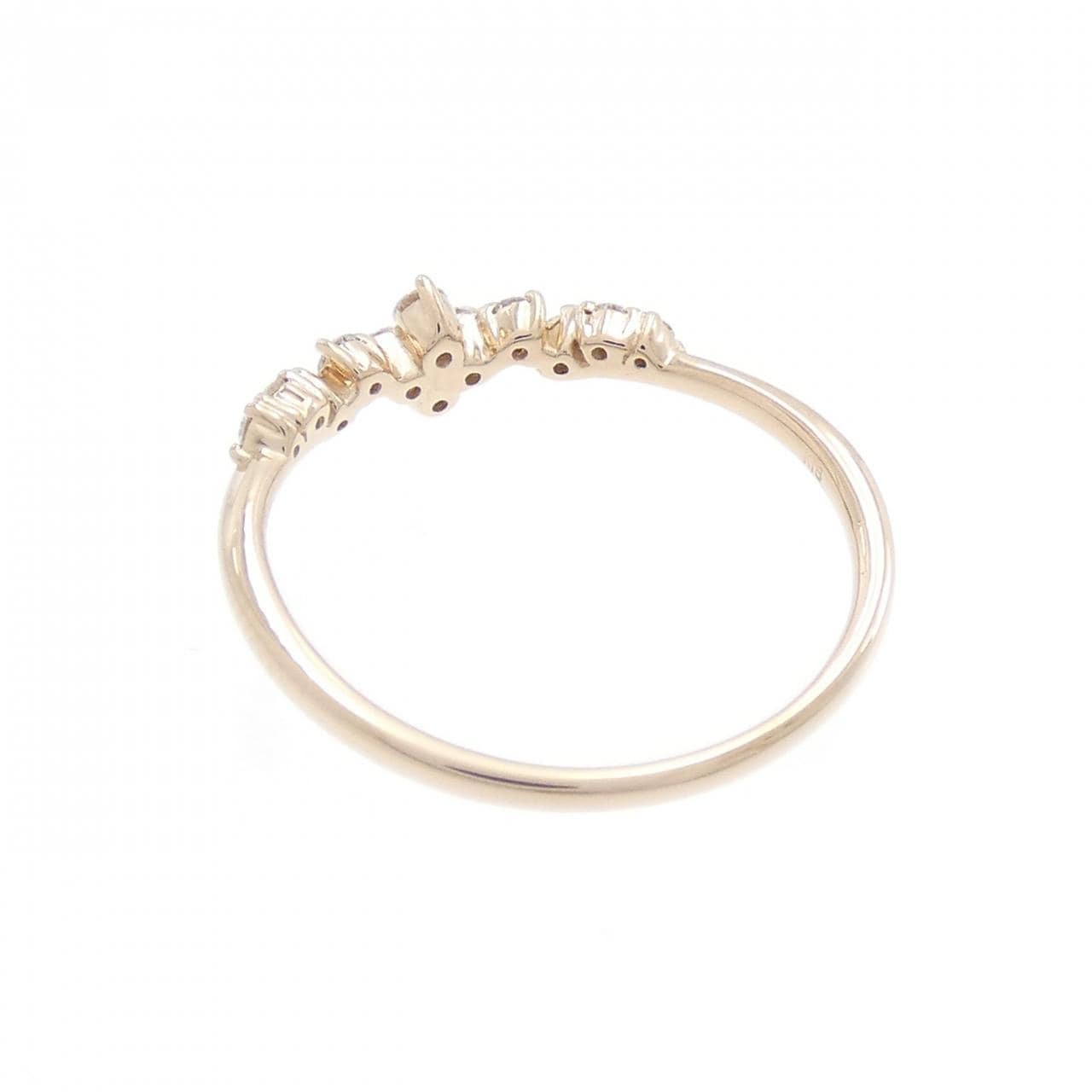 K18PG フラワー ダイヤモンド リング 0.17CT