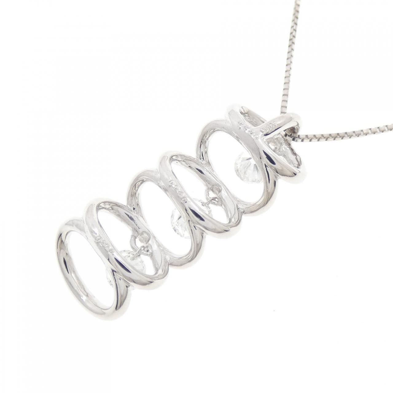 PT900/K18WG ダイヤモンド ネックレス 0.721CT