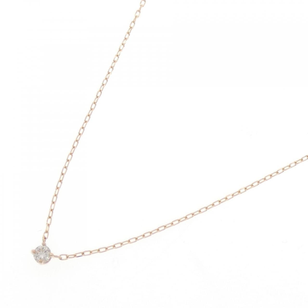 K10PG ソリティア ダイヤモンド ネックレス 0.10CT