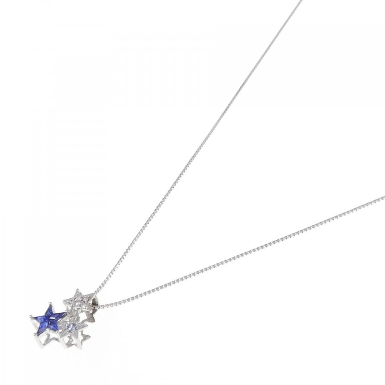 K18WG star sapphire necklace