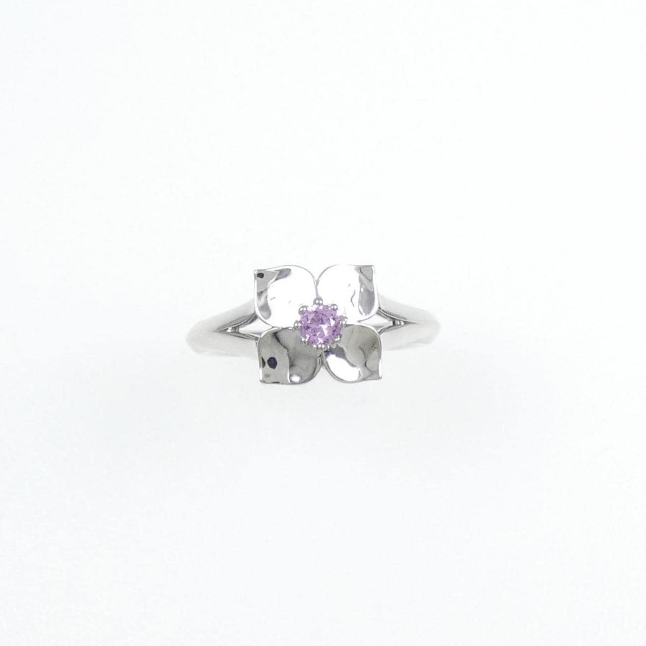 PT フラワー サファイヤ リング 0.14CT