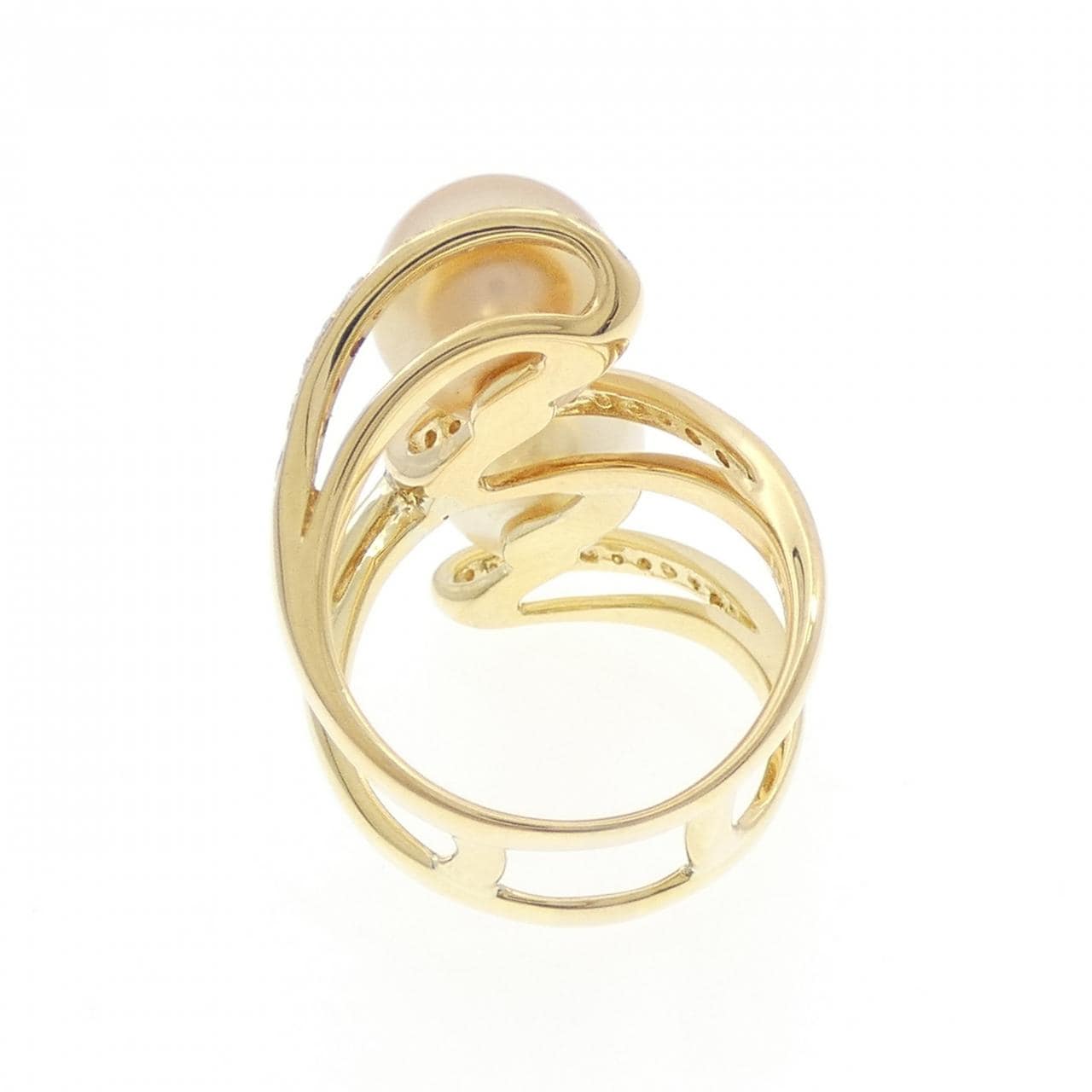 K18YG 白蝶パール リング